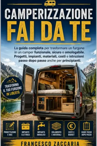 Copertina dell'ebook Camperizzazione fai da te : La guida completa per trasformare un furgone in un camper funzionale , sicuro e omologato progetti, impianti ,materiali ,costi e istruzioni passo passo anche per principi