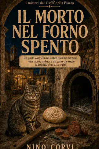 Copertina dell'ebook Il morto nel forno spento: Un giallo cozy con un antico marchio del pane, una ricetta rubata e un gatto che segue le briciole fino alla verità (I misteri del Caffè della Piazza Vol. 3)