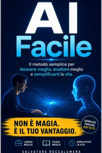 Copertina dell'ebook AI FACILE: il metodo semplice per lavorare meglio, studiare meglio e semplificarti la vita