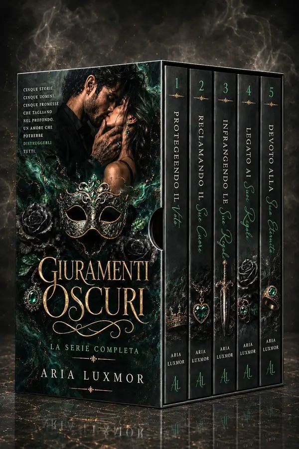 Copertina dell'ebook Giuramenti oscuri: Una raccolta di cinque dark romance interconnessi tra suspense, passione e uomini moralmente ambigui
