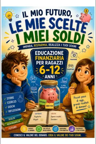 Copertina dell'ebook Il mio futuro, le mie scelte, i miei soldi: Educazione finanziaria per ragazzi 6 - 12 anni