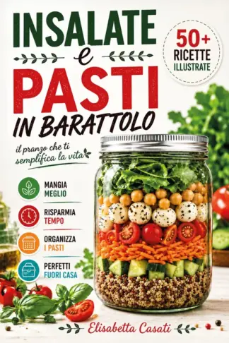 Copertina dell'ebook Insalate e Pasti In Barattolo: Una Guida Pratica In Ogni Stagione, Con Oltre 50 Ricette Per Preparare Piatti Sani, Veloci e Nutrienti Da Portare Anche Fuori Casa.