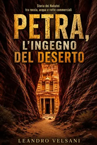 Copertina dell'ebook PETRA, L'INGEGNO DEL DESERTO: Storia dei Nabatei tra roccia, acqua e rotte commerciali