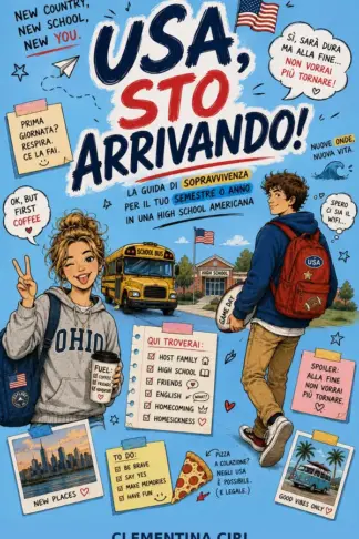 Copertina dell'ebook USA, STO ARRIVANDO!: La guida (quasi) seria per sopravvivere al tuo semestre o anno in una High School americana