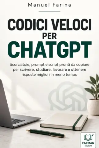 Copertina dell'ebook CODICI VELOCI PER CHATGPT: Scorciatoie, prompt e script pronti da copiare per scrivere, studiare, lavorare e ottenere risposte migliori in meno tempo
