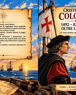 Copertina dell'ebook CRISTOFORO COLOMABO - 1492 Il viaggio oltre l'oceano: La vera storia raccontata a fumetti