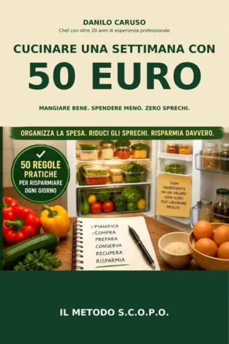 Copertina dell'ebook Cucinare una settimana con 50 euro: Il metodo pratico per mangiare bene, spendere meno e non buttare nulla