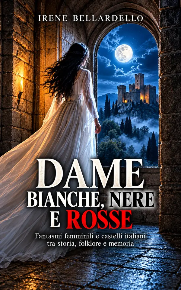 Copertina dell'ebook Dame bianche, nere e rosse: Fantasmi femminili e castelli italiani tra storia, folklore e memoria