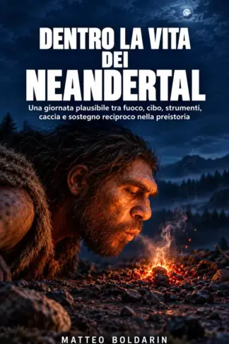 Copertina dell'ebook Dentro la vita dei Neandertal: Una giornata plausibile tra fuoco, cibo, strumenti, caccia e sostegno reciproco nella preistoria