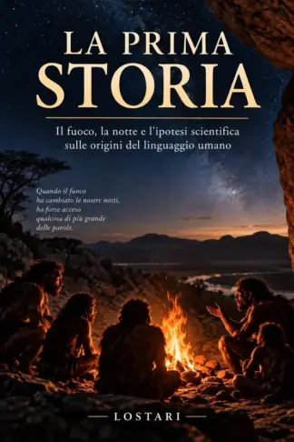 Copertina dell'ebook La prima storia: Il fuoco, la notte e l'ipotesi scientifica sulle origini del linguaggio umano