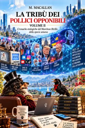Copertina dell'ebook LA TRIBÙ DEI POLLICI OPPONIBILI - VOLUME II: Cronache etologiche del Marchese Birillo sulla specie umana (Perculation)