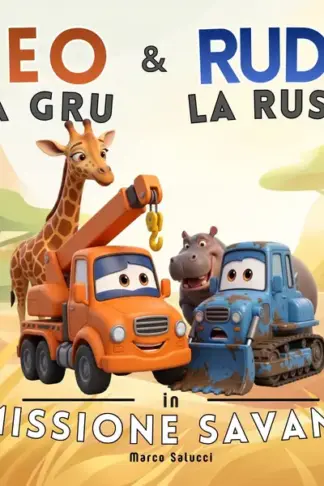 Copertina dell'ebook Leo la gru & Rudy la ruspa in missione savana: Le Avventure del Cantiere - Libro illustrato per bambini 2-5 anni
