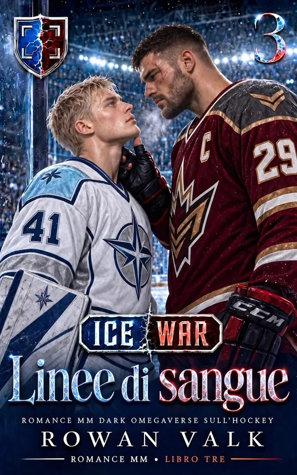 Copertina dell'ebook Linee di sangue: Romance MM Dark Omegaverse sull'Hockey (ICE WAR Vol. 3)