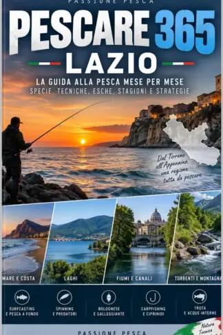 Copertina dell'ebook PESCARE 365 - LAZIO: La guida alla pesca mese per mese: specie, tecniche, esche, stagioni e strategie (365 Pescare in Italia Vol. 6)
