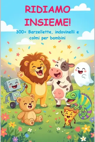 Copertina dell'ebook RIDIAMO INSIEME!: 300+ Barzellette, indovinelli e colmi per bambini dai 6 ai 9 anni, con simpatiche illustrazioni a colori