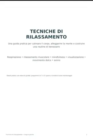 Copertina dell'ebook Tecniche di rilassamento : Guida pratica per calmare il corpo, alleggerire la mente e costruire una routine di benessere