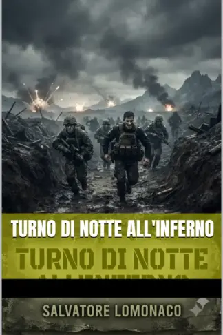 Copertina dell'ebook turno di notte all'inferno: Un'eco lontana e disturbata squarcia il silenzio di un bunker fortificato, dando inizio a una notte che nessuno dei protagonisti dimenticherà mai.