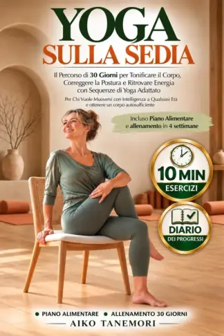 Copertina dell'ebook YOGA SULLA SEDIA: Il Percorso di 30 Giorni per Tonificare il Corpo, Correggere la Postura e Ritrovare Energia con Sequenze di Yoga Adattato Per Chi Vuole Muoversi con Intelligenza a Qualsiasi Età