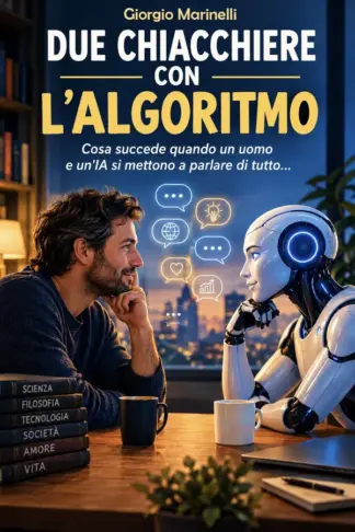Copertina dell'ebook DUE CHIACCHIERE CON L'ALGORITMO: Cosa succede quando un uomo e un'IA si mettono a parlare di tutto...
