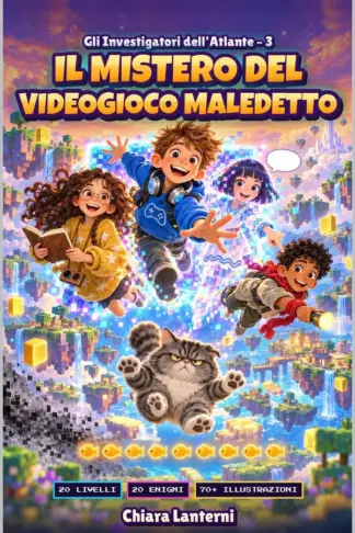 Copertina dell'ebook Il Mistero del Videogioco Maledetto : Un libro d'avventura fantasy illustrato e divertente per bambini e ragazzi di 9, 10, 11 e 12 anni che amano i videogiochi. 20 enigmi in un mondo a pixel